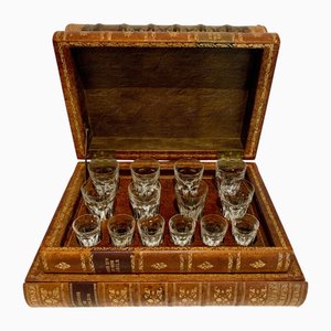 Liqueur Cellar and Games Faux Books Box, 20th Century, Set of 15