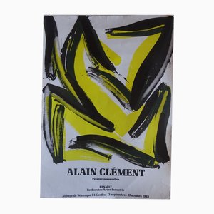 Vintage Alain Clement Exhibition Poster, 1970s