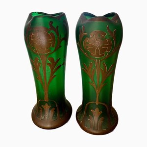 Art Nouveau Glass Vases by Francois Theodore, 1890s, Set of 2