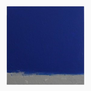 Bodasca, Abstrait Texturé Bleu Gris, Acrylique sur Toile, 2025