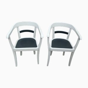 Bauhaus German Armchairs in White-Grey in the style Gropius, 1920s, Set of 2