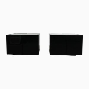 Black Saratoga Cabinets by Massimo & Lella Vignelli for Poltronova, 1960s, Set of 2