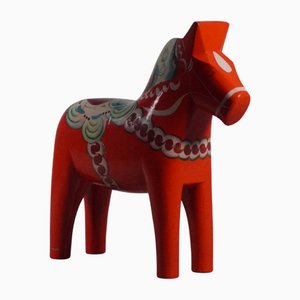 Large Original Swedish Dala Horse Hand Painted by Nils Olsson, 1960s