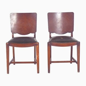 Chaises avec Tapisserie en Cuir Synthétique, 1920s, Set de 2