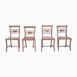 Antique Chairs with Straw Bottoms, 1890s, Set of 4
