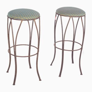 Tabourets Hauts Mid-Century en Métal, Danemark, 1960s, Set de 2