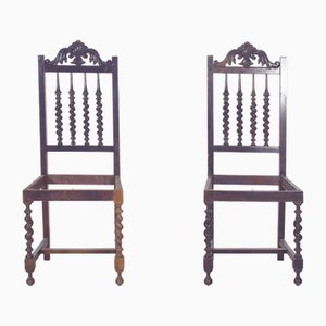 Turned Dining Chairs, 19th Century, Set of 2