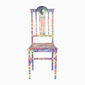 Portuguese Painted Chair by Francisco Camilo, 1950s