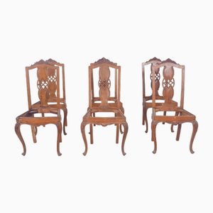 Portuguese Dining Chairs, 1890s, Set of 6