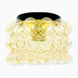 Mid-Century Modern Amber Bubble Glass Flush Mount by Helena Tynell for Limburg, Germany, 1960s