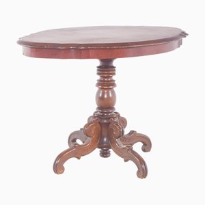 English Oval Wood Coffee Table, 1890
