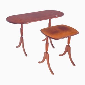 English Wood Nesting Tables, 1890s, Set of 2