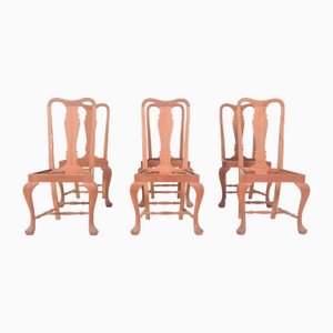 Portugiesische Esszimmerstühle im Queen Anne Stil, 1940er, 6 . Set