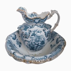 Antiker englischer Krug & Waschbecken, 2er Set
