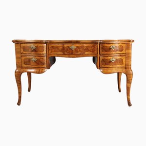 Antique Baroque Desk in Walnut Inlay, 1780