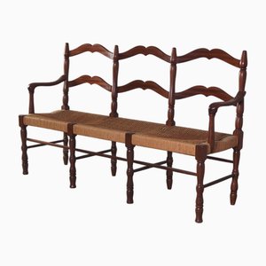 Sofa aus Holz & Stroh von Maurizio Tempestini, 1940er