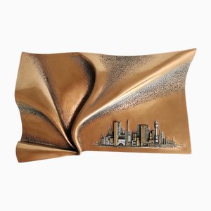 American Brutalist Wall Sculpture in Bronze by Giovanni Schoeman, 1970s