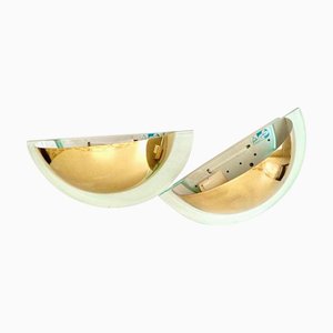 Postmodern Wall Lights in Acrylic Glass and Brass from GS, 1980s, Set of 2