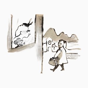 Mino Maccari, The Traveller's, Drawing on Paper, 1930s