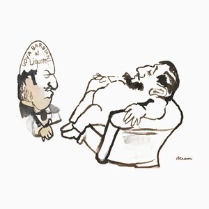 Mino Maccari, Uova Barbiani al Liquore, Drawing on Paper, 1930s