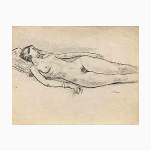 Mino Maccari, Reclined Nude, Drawing on Paper, 1930s