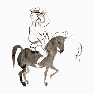 Mino Maccari, The High Officer, Drawing on Paper, 1920s