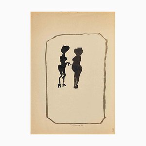 Mino Maccari, Women, Drawing on Paper, 1930s