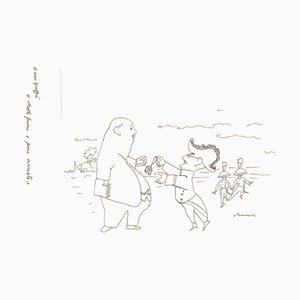 Mino Maccari, The Medal Deserved, Drawing on Paper, 1960s