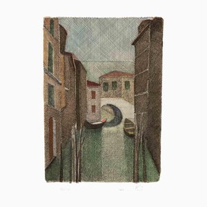 Alcione Gubellini, View of Venice, Etching, Mid-20th Century