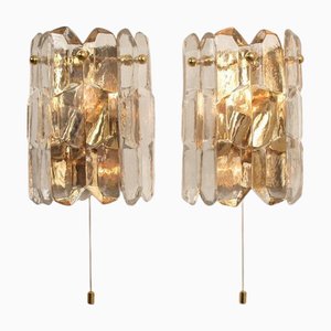 Kleine Palazzo Wandlampen aus Vergoldetem Messing von JT Kalmar für Kalmar, 1970er, 2er Set