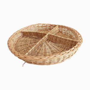 French Rustic Wicker Basket Centerpiece, 20th Century