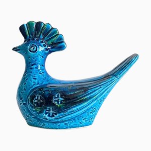 Mid-Century Rimini Blue Bird Sculpture attributed to Aldo Londi for Bitossi, Italy, 1960s
