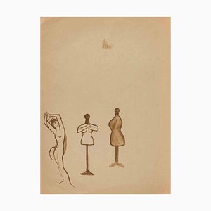 Mino Maccari, The Usurpers, Nude, Drawing on Paper, 1960s