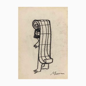 Mino Maccari, The Music Man, Drawing on Paper, 1960s