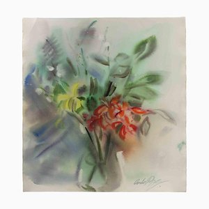 Carlo Ravagnan, Stilleben, Aquarell, 1960er