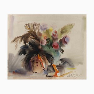 Carlo Ravagnan, Still Life, Watercolor, 1970s