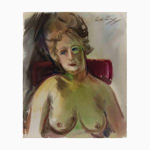 Carlo Ravagnan, Nude, Watercolor, 1960s