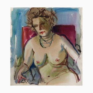 Carlo Ravagnan, Akt, Aquarell, 1960er