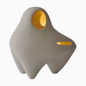 Nomad II:03 Table Lamp in White Sand Stoneware by Sofia Karnukaeva
