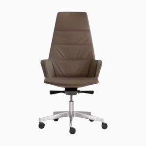 Hyway High Backrest Executive Chair in Aluminum and Upholstery by Quinti Sedute