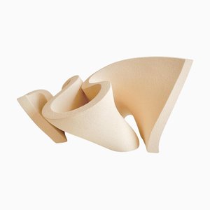 Ribbon Vase II in Stoneware Clay by Aleksandra Krasnopolska