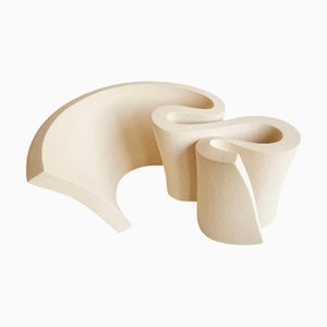 Ribbon Vase in Stoneware Clay by Aleksandra Krasnopolska