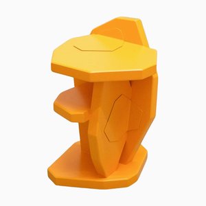 Patched Side Table in Painted Birch Veneer and Aluminum by Jacob Egeberg