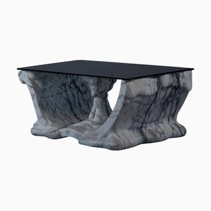 Table Basse Shape en Marbre et Verre Trempé par Manta