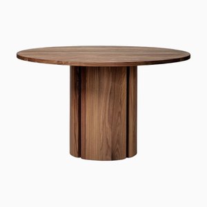 Aperta C1 120 American Walnut Round Dining Table by Mokko Amsterdam