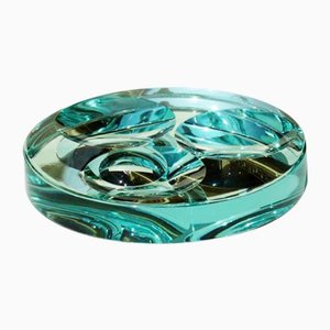 Verspiegelte Vintage Schale aus Kristallglas von Fontana Arte, 1960er