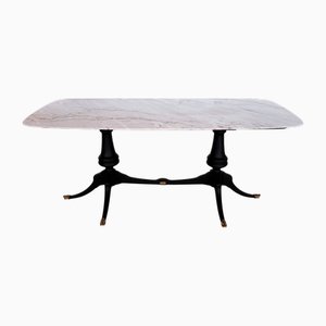 Midcentury Modern Italian Sculptural Dining Room Table with Marble Top, 1950s