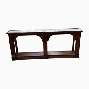 Oak Console Table with White Marble Top, 1970