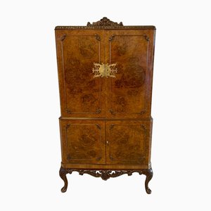 Antique Burr Walnut Cocktail Cabinet, 1920