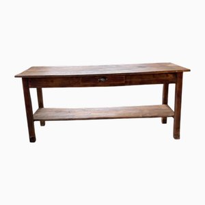 Pine Drapery Console Table, 1950s